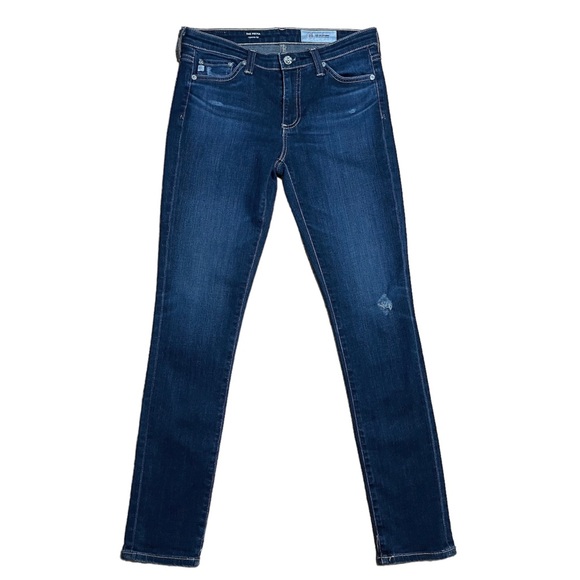 AG-ED Denim The Prima Cigarette Leg Midrise Distressed Jeans Sz 26R - Picture 1 of 14
